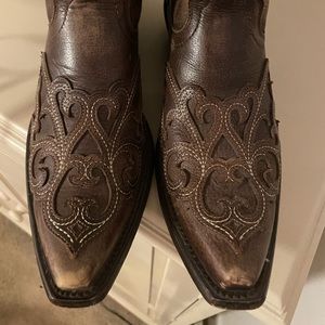 Ariat Womens Rainey Western Boots Brown Leather Mid-Calf Snip Toe Embroidered 8B